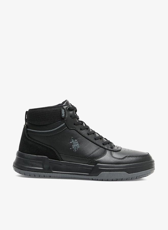 Women's Black High-Top Sneakers with Lightweight Comfort - Image 1
