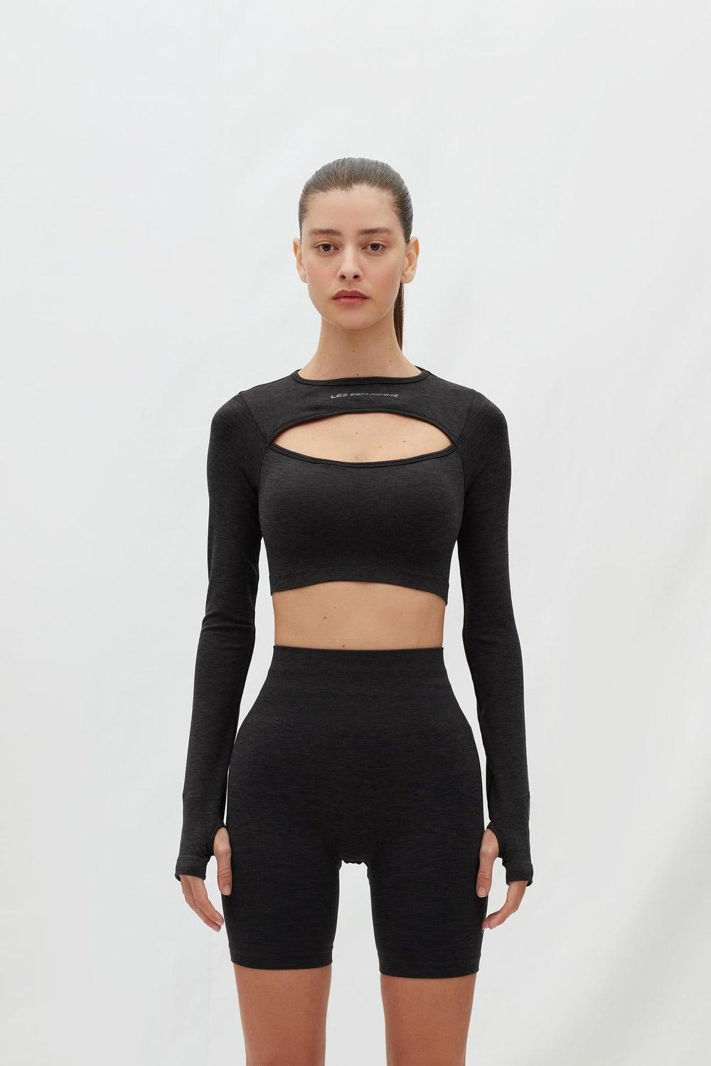 LONG SLEEVE TEE 501 Open-Back Crop Top - Image 1