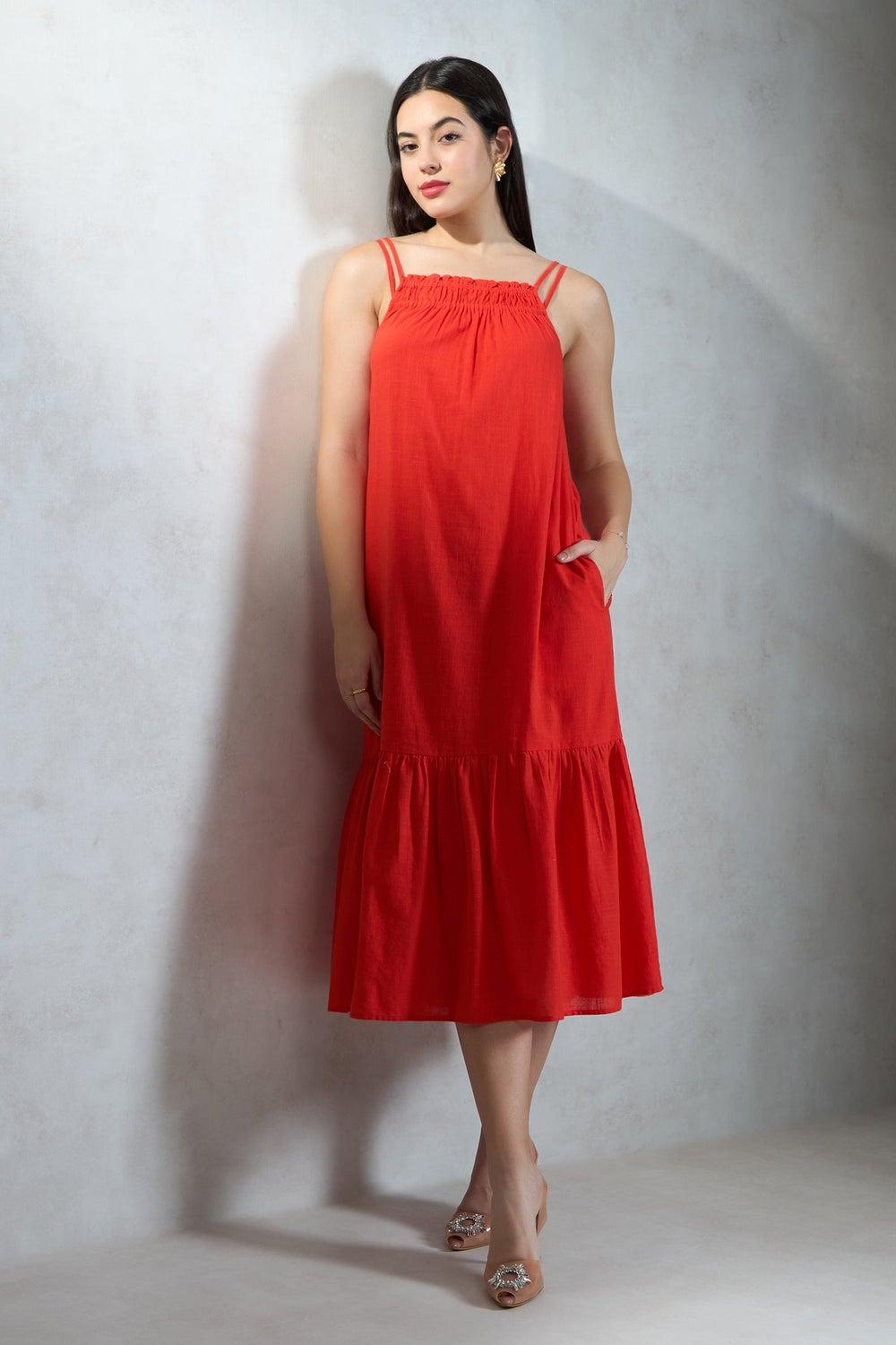 Virgio Women Cotton Scoop Neck Maxi Dress - Image 1