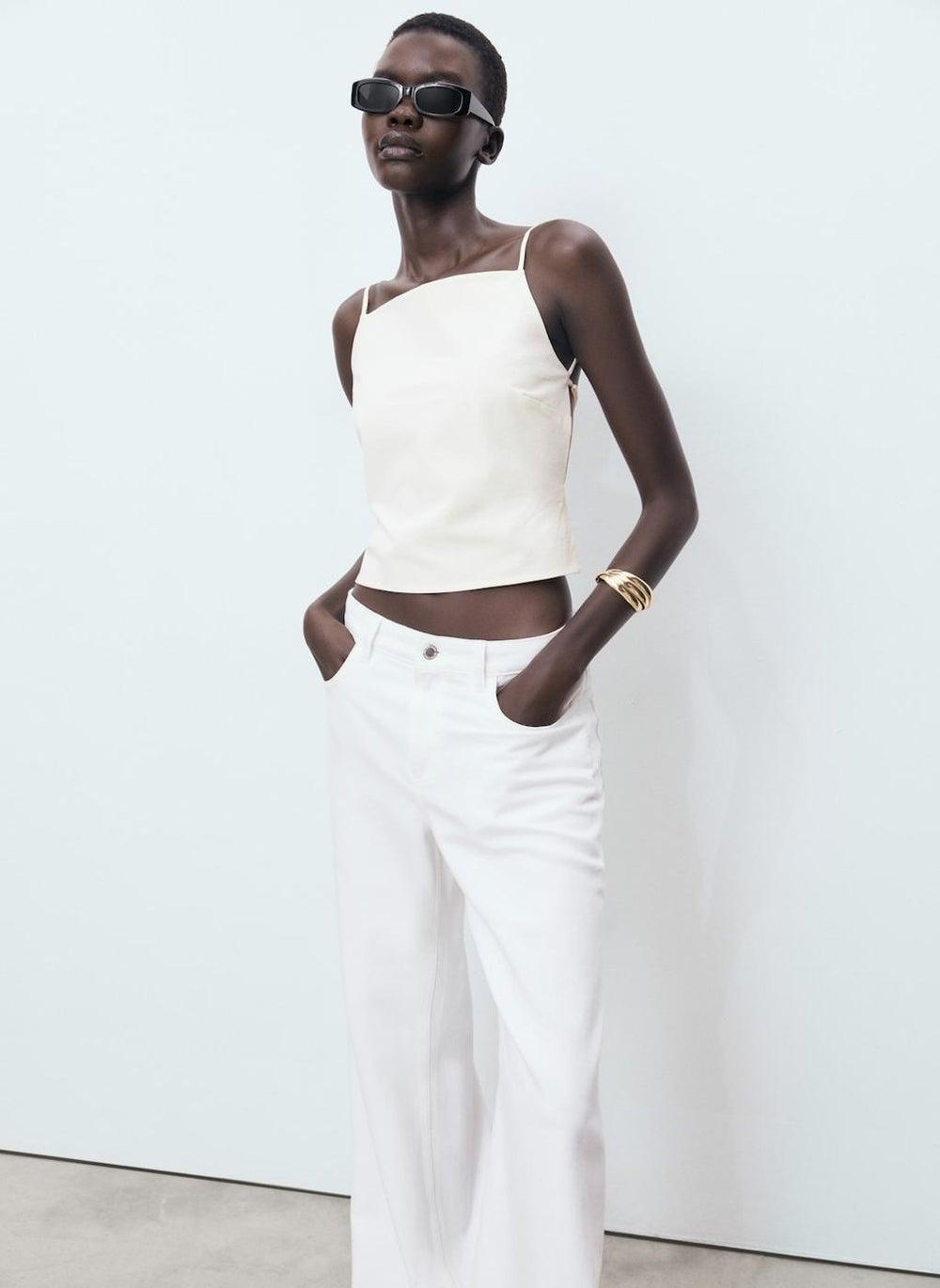 Low Waist Wide Leg Denim Jeans - Image 1