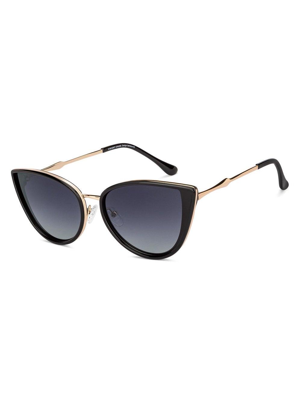 Vincent Chase VC S11759 Gold Black Grey Cat Eye Sunglasses - Image 1