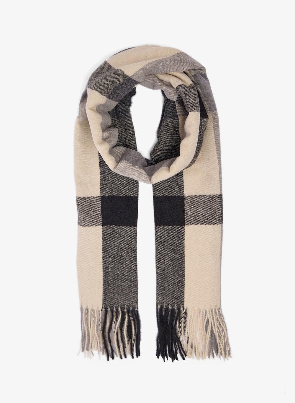 Classic Checkered Tassel Scarf - Image 1