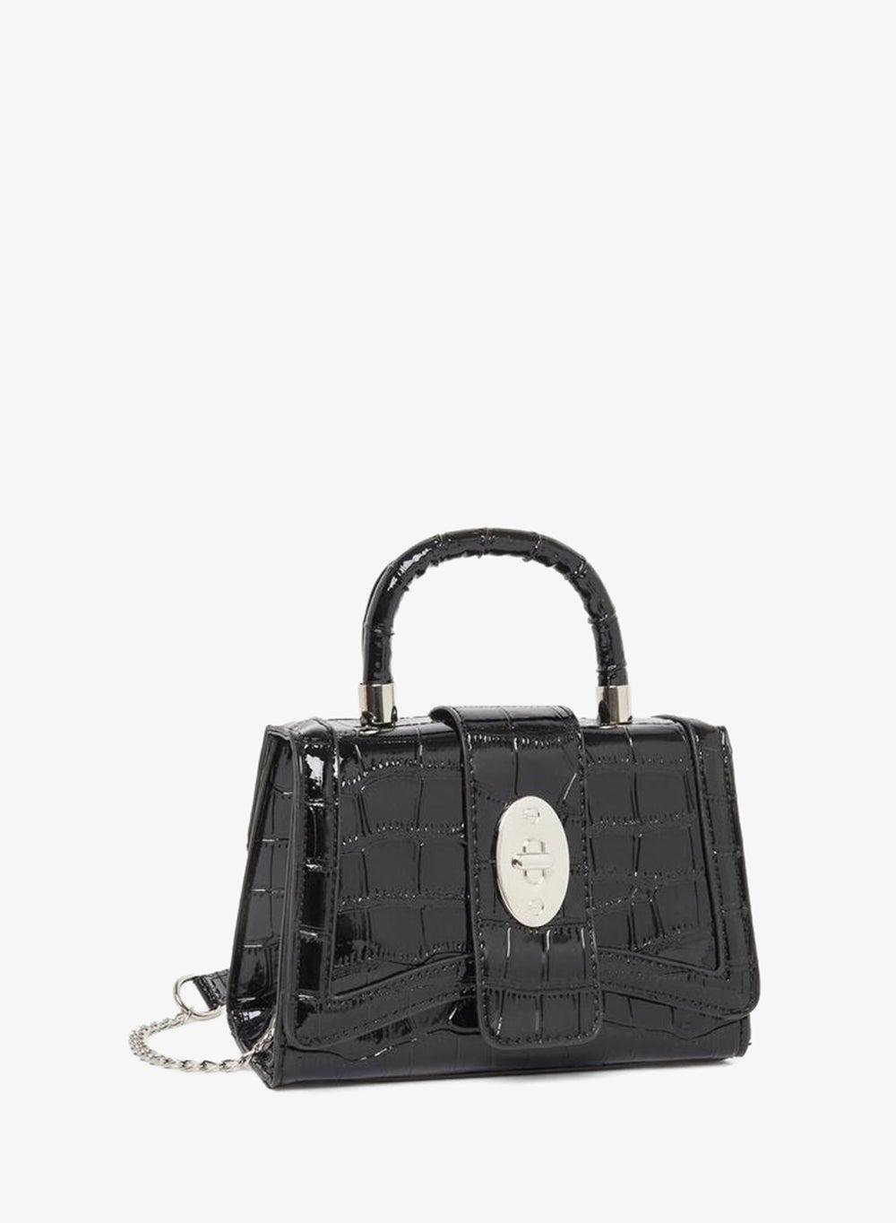 Styli Croc-Textured Top Handle Handbag with Chain Strap - Image 1