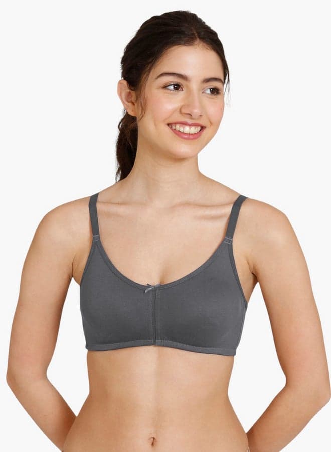 Zivame Non-Padded Bra with Hook and Eye Closure - Image 1