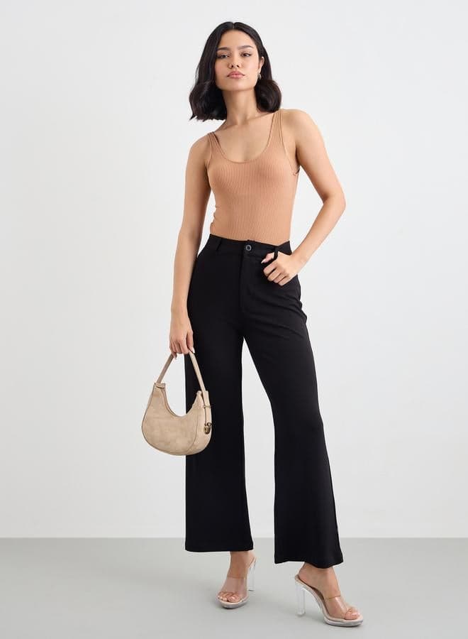 Mid Rise Straight Fit Stretchy Pants - Image 1