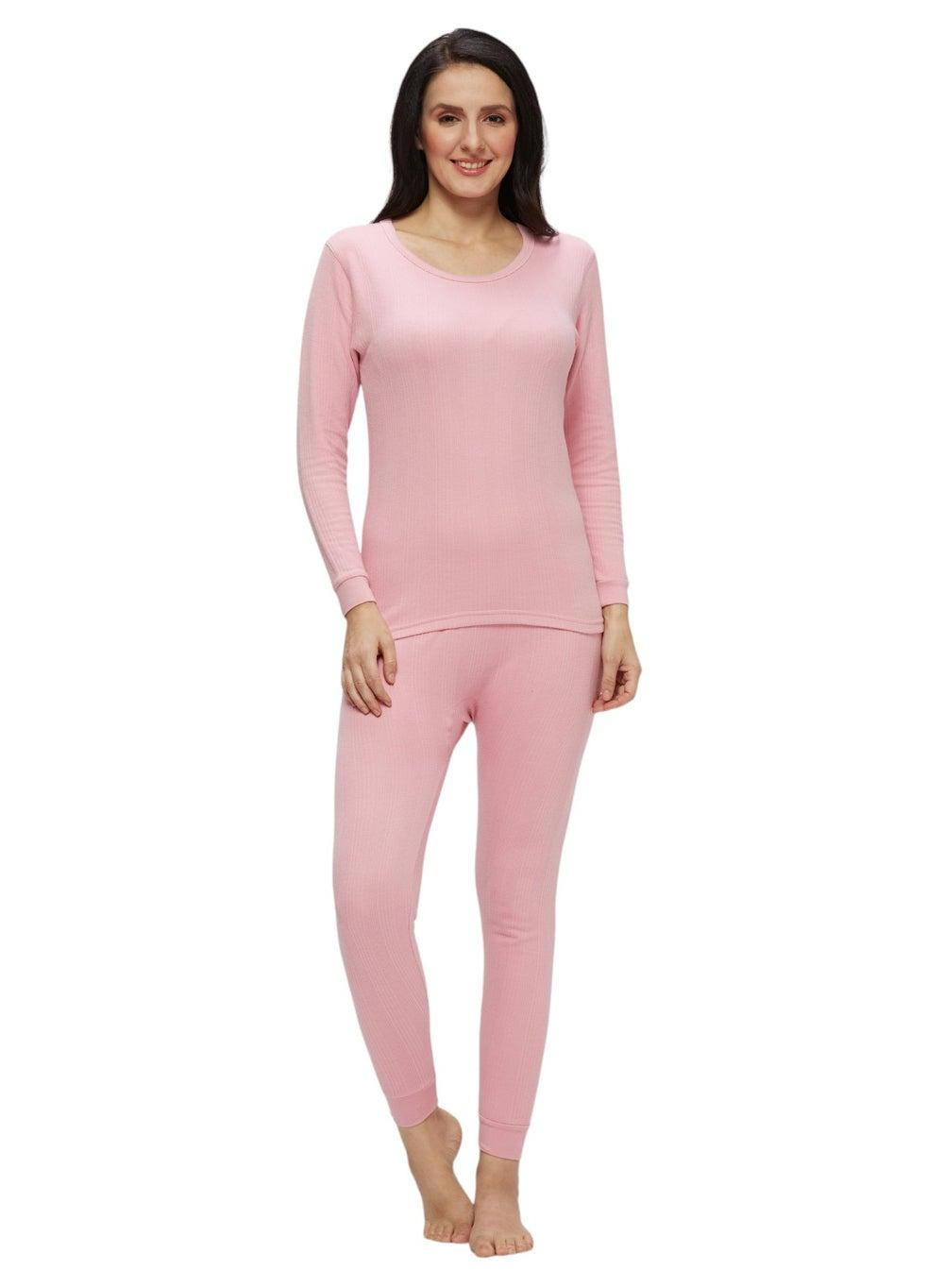 Women's Pink Full Body Thermal Inner Set - Image 1