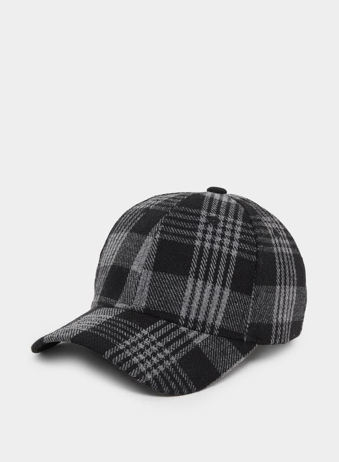 Styli Black Plaid Baseball Cap - Image 1