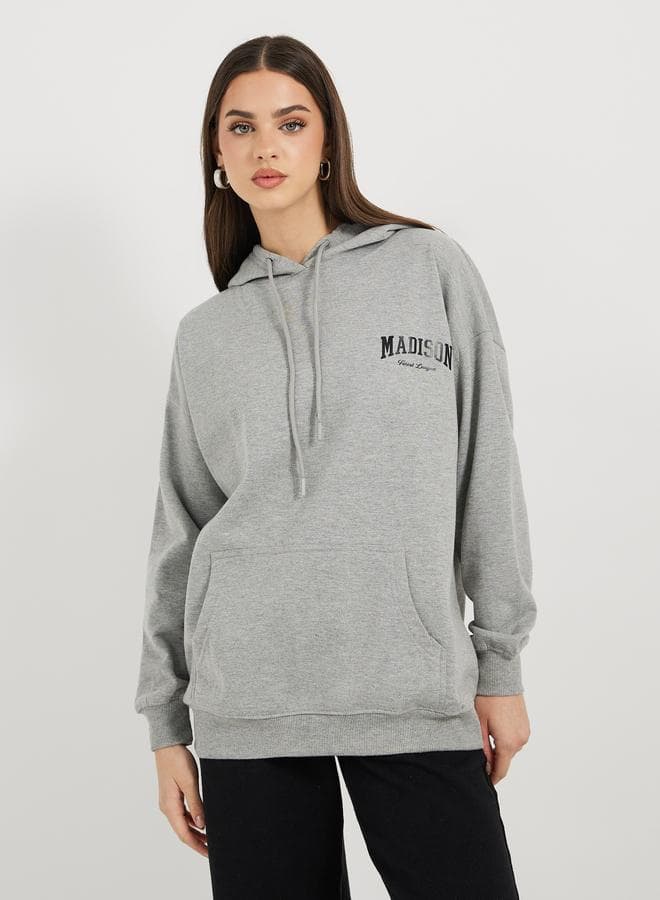 MADISON Oversized Longline Slogan Hoodie - Image 1