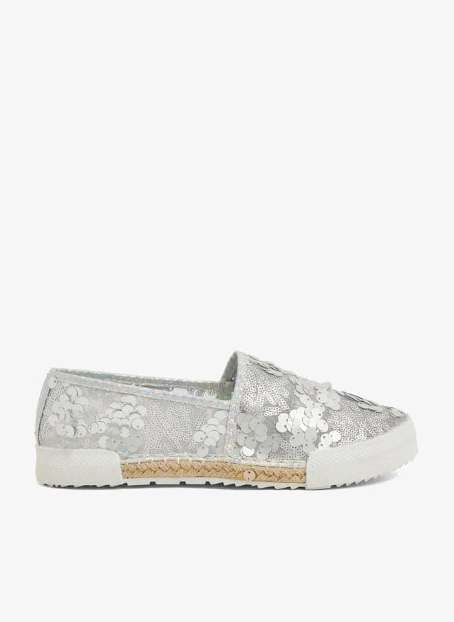 Sequined Espadrille Flats for Women - Image 1