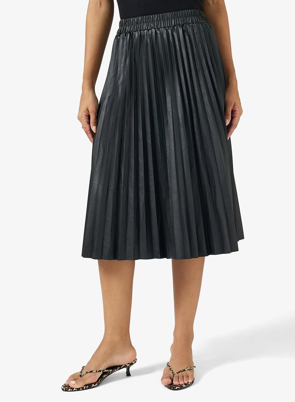 Pleated Midi Skirt with Flowing Mid-Calf Silhouette - Image 1