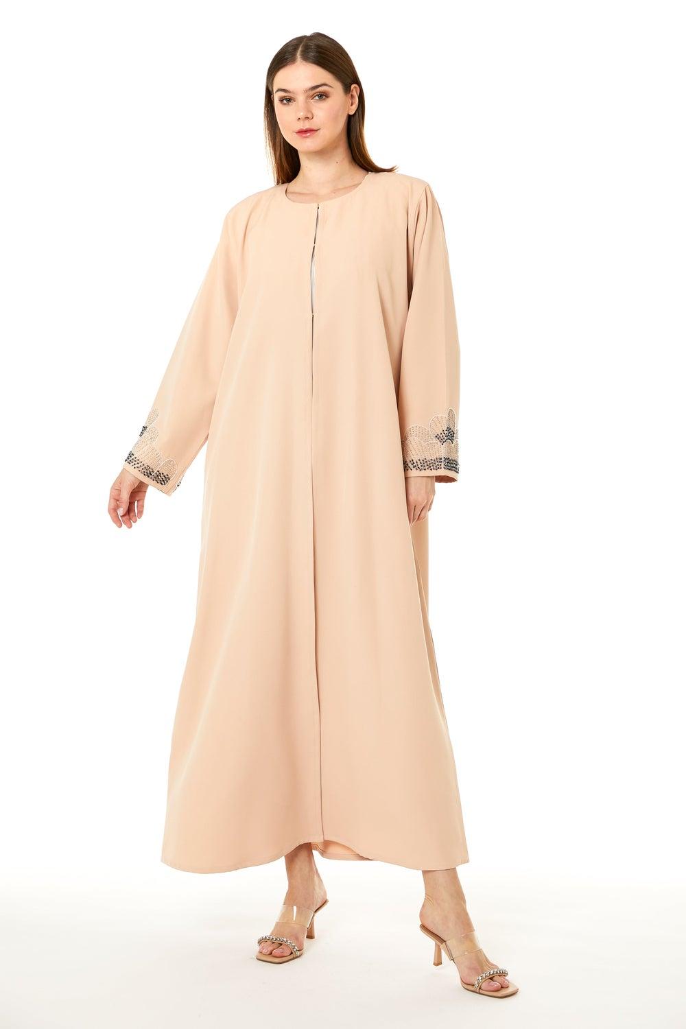 Embellished Open Front Abaya - Image 1