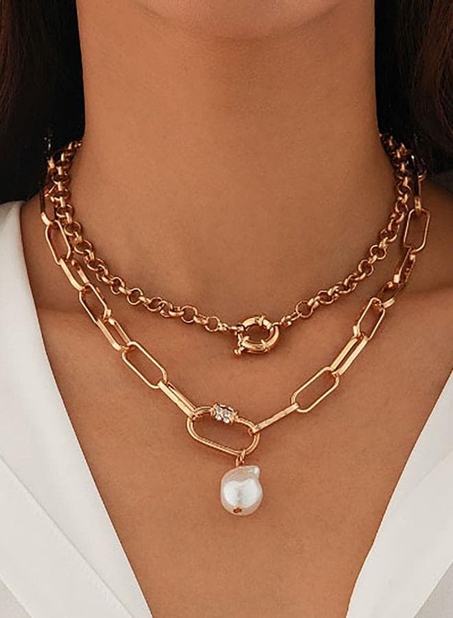 Styli Set of 2 Faux Pearl Drop Necklace - Image 1