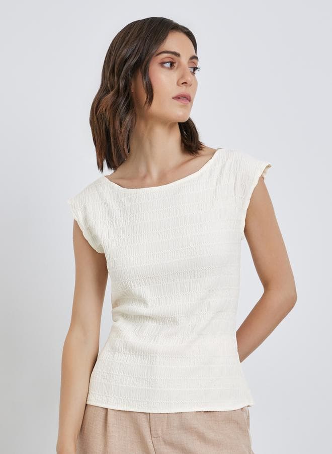 Textured Knitted Sleeveless Top - Image 1