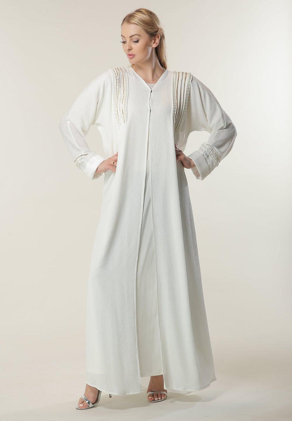 Embroidered Colorblock Abaya - Image 1
