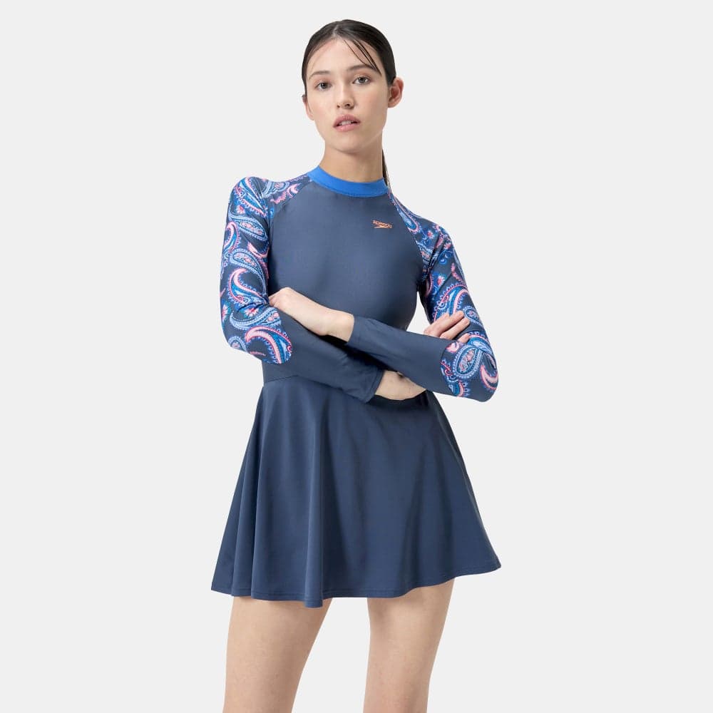Women's Long Sleeve Swimming Dress with EnduraBrite Fabric - Image 1