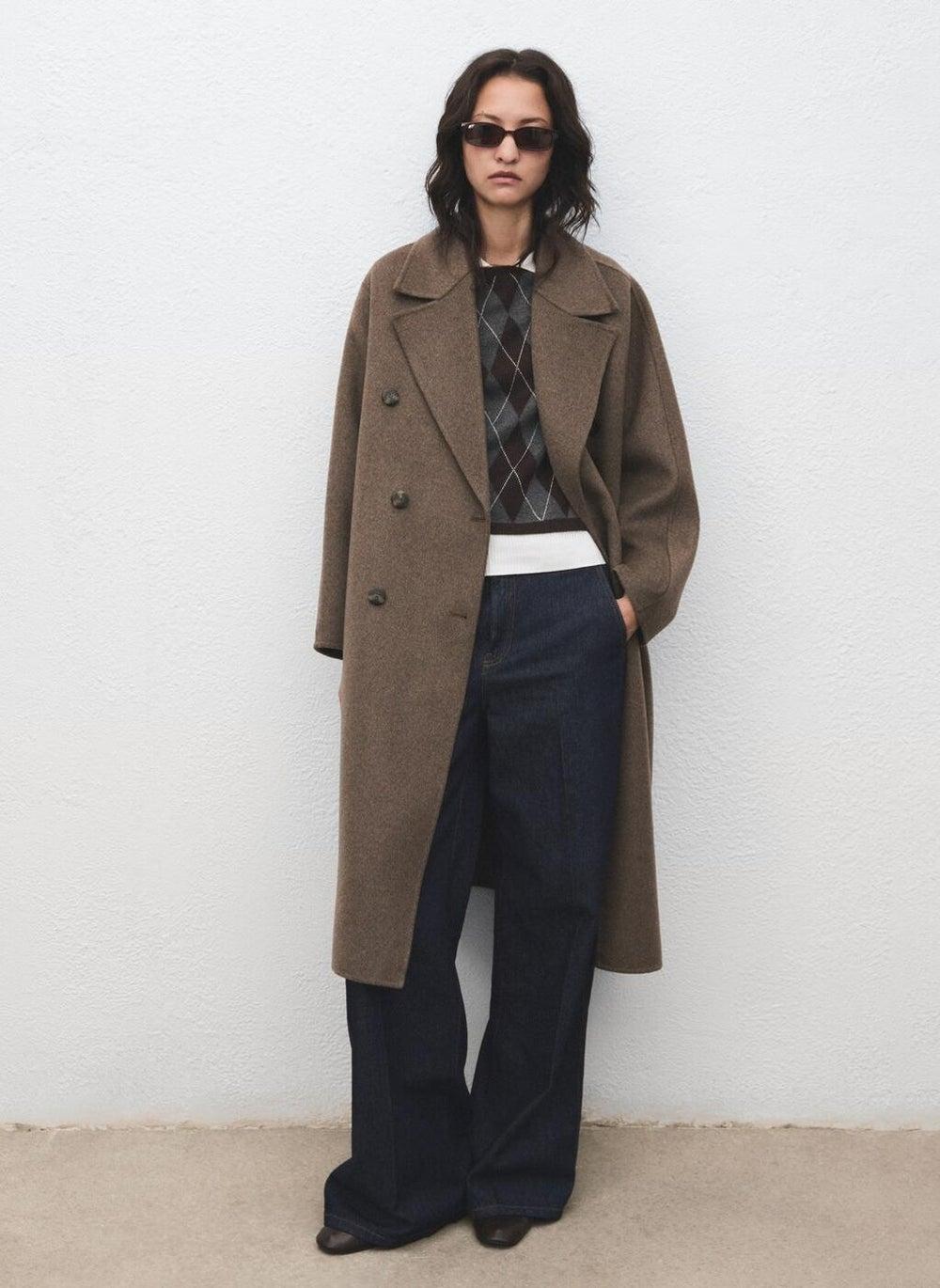 Handmade Oversized Wool-Blend Long Coat - Image 1