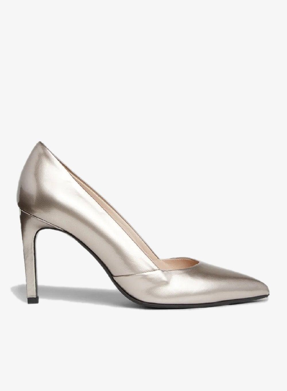 Metallic Leather Stiletto Pumps - Image 1