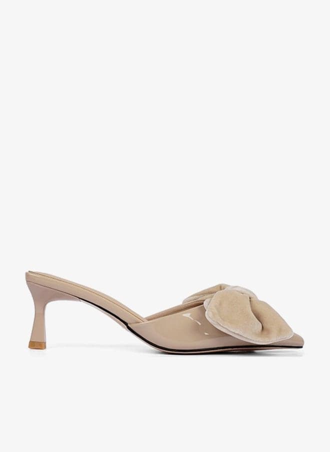 Bow Detail Pointed Mule Heel - Image 1