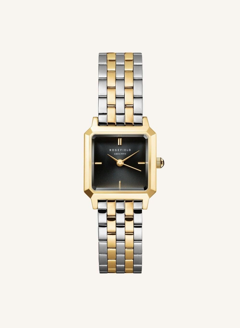 Rosefield Boxelle Black Sunray Steel Duotone Watch BBDSG-B07 - Image 1
