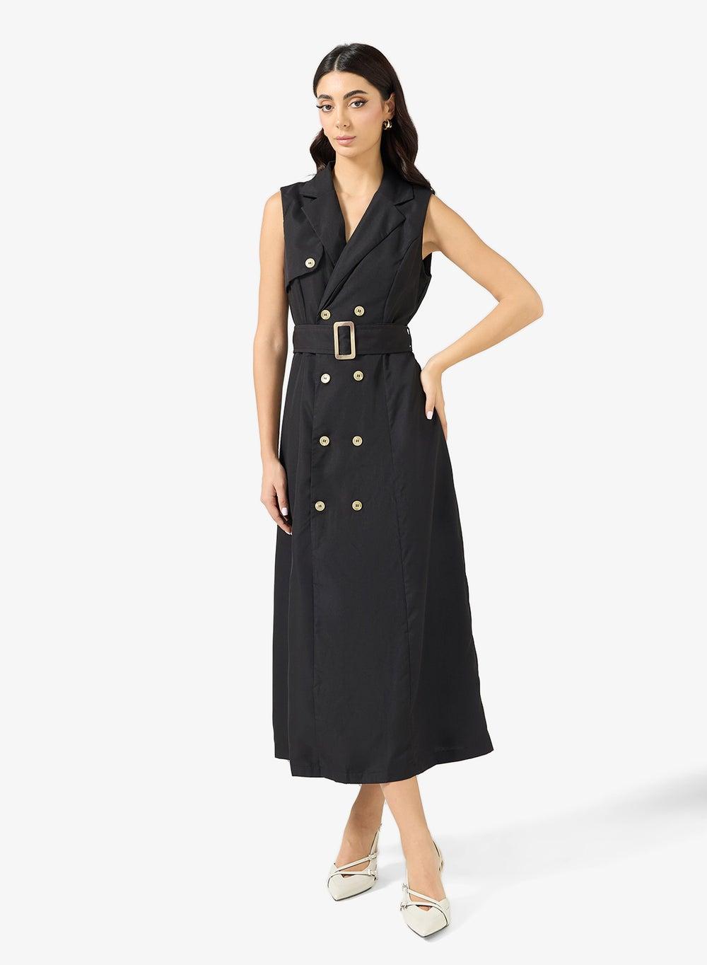 Sleeveless Blazer Midi Dress - Image 1