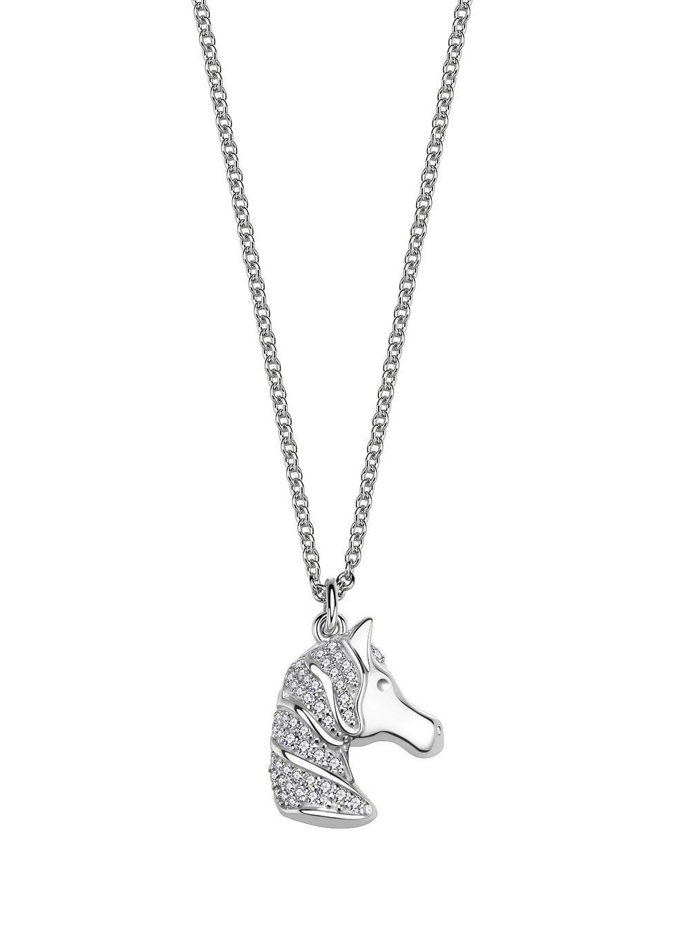 Ricordi Horse Pendant Necklace with 70 White Zirconia - Image 1