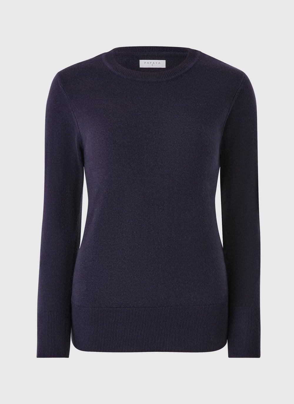Navy Crewneck Soft Jumper - Image 1