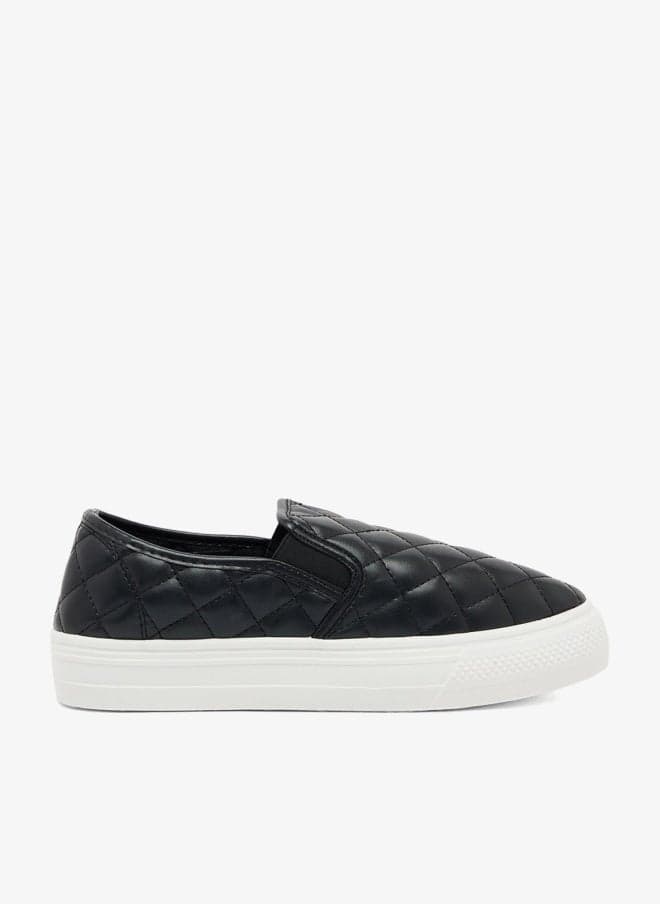 Quilted Platform Slip-On Flats for Women - Image 1