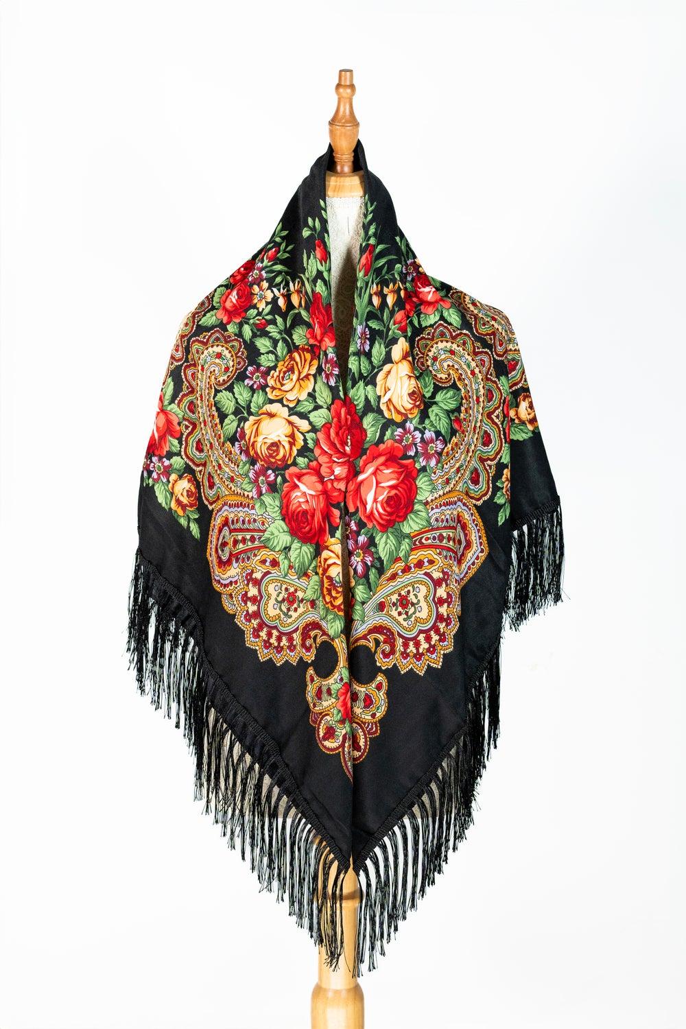 Dina Women’s Eastern European Cotton Tassel Shawl - Image 1