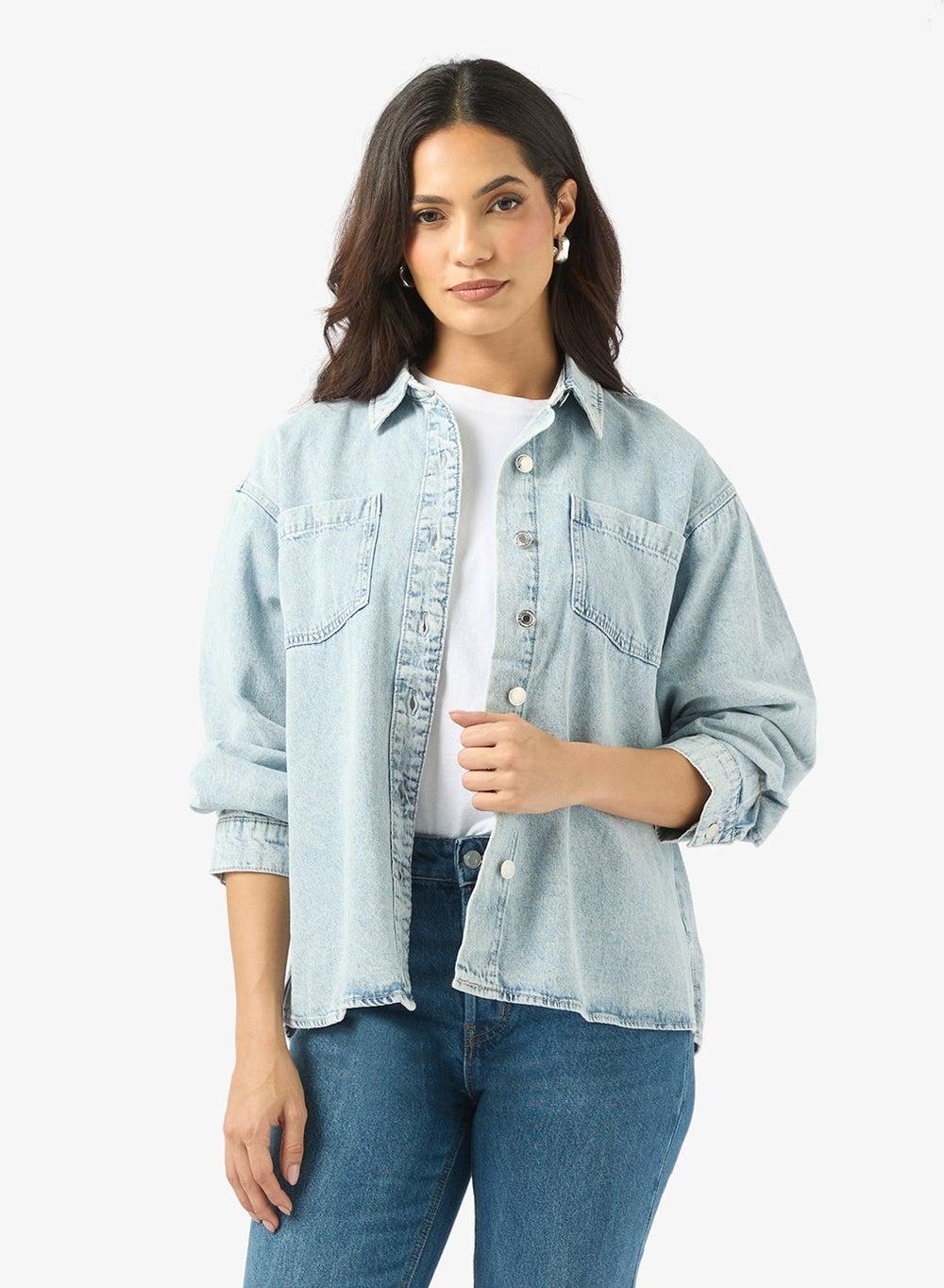 Vmjennie Button Down Denim Shirt - Image 1