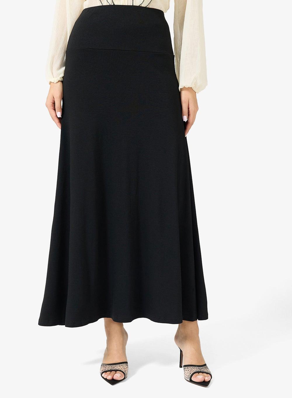 High Waist Baised Cut Maxi Skirt - Image 1