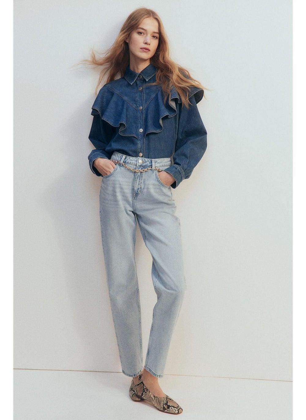 Straight High Ankle Jeans with Classic Five-Pocket Fit - Image 1