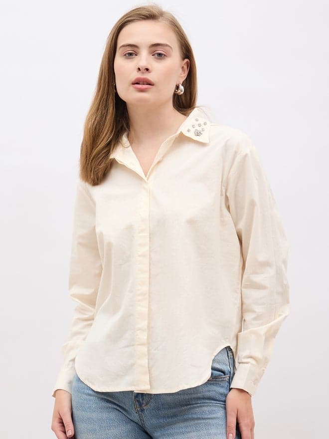 Styli Embellished Long Sleeve Regular Fit Shirt - Image 1