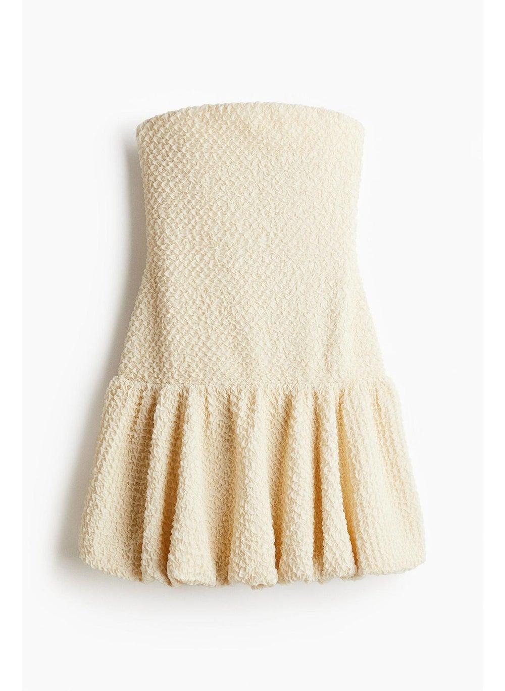 Bubble-Hem Bandeau Mini Dress - Image 1