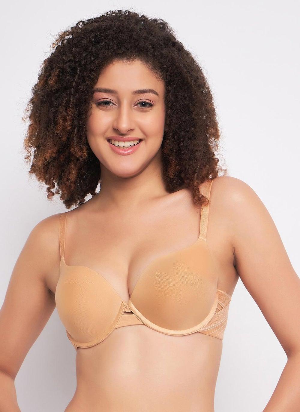 Clovia Level 3 Push Up Nude Demi Cup T-Shirt Bra - Image 1