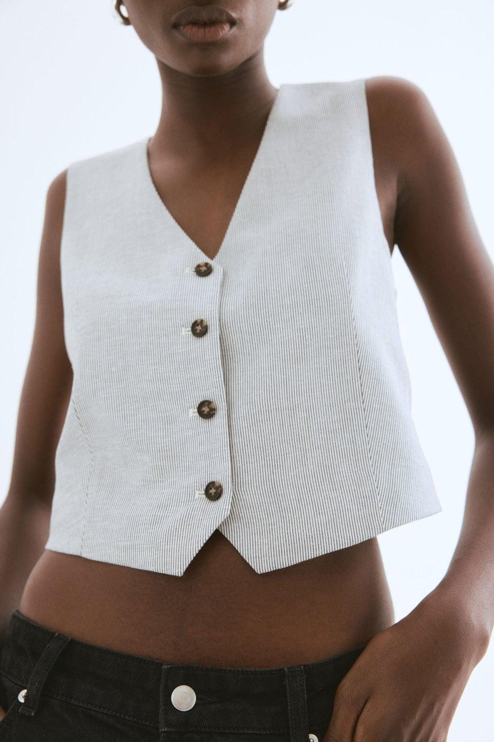 Tailored V-Neck Suit Waistcoat - Image 1