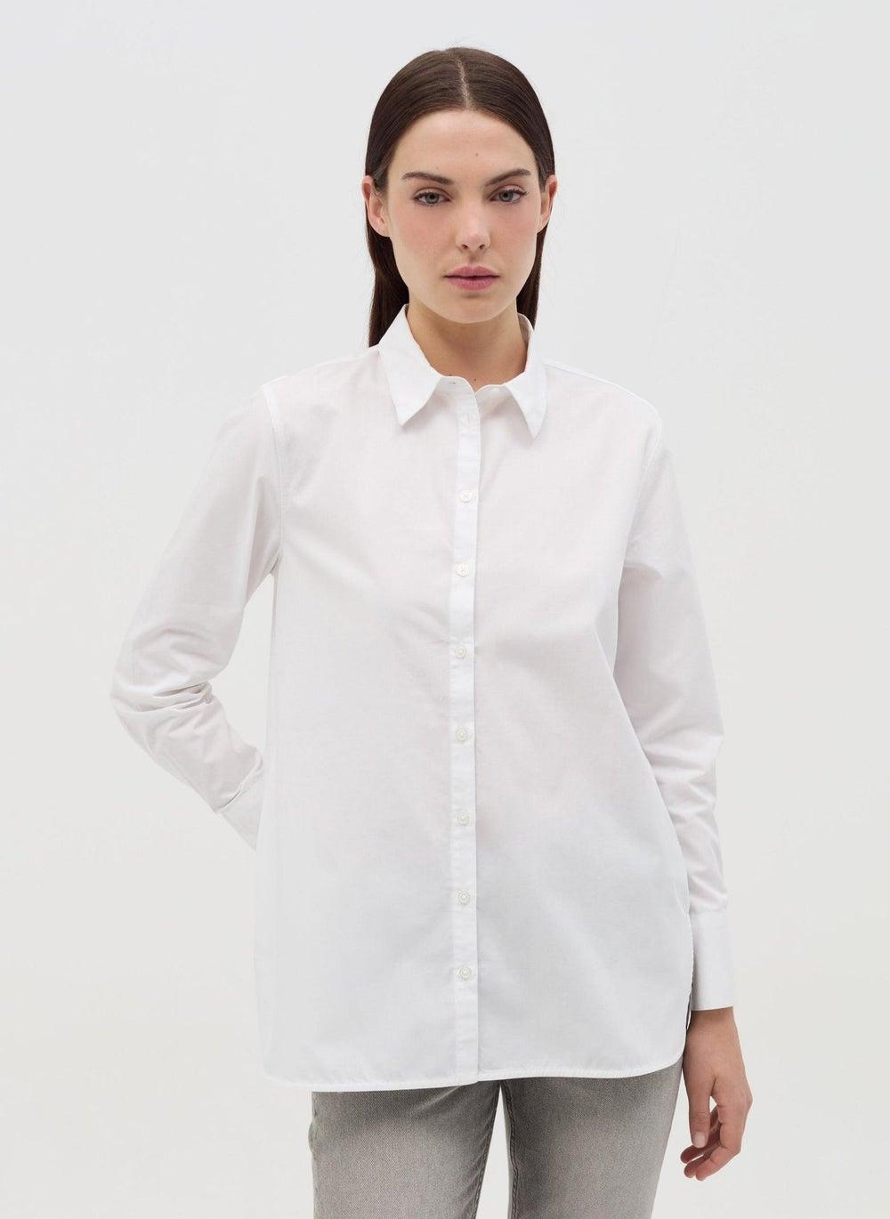Women’s Striped Cotton Shirt with Bluff Collar - Image 1