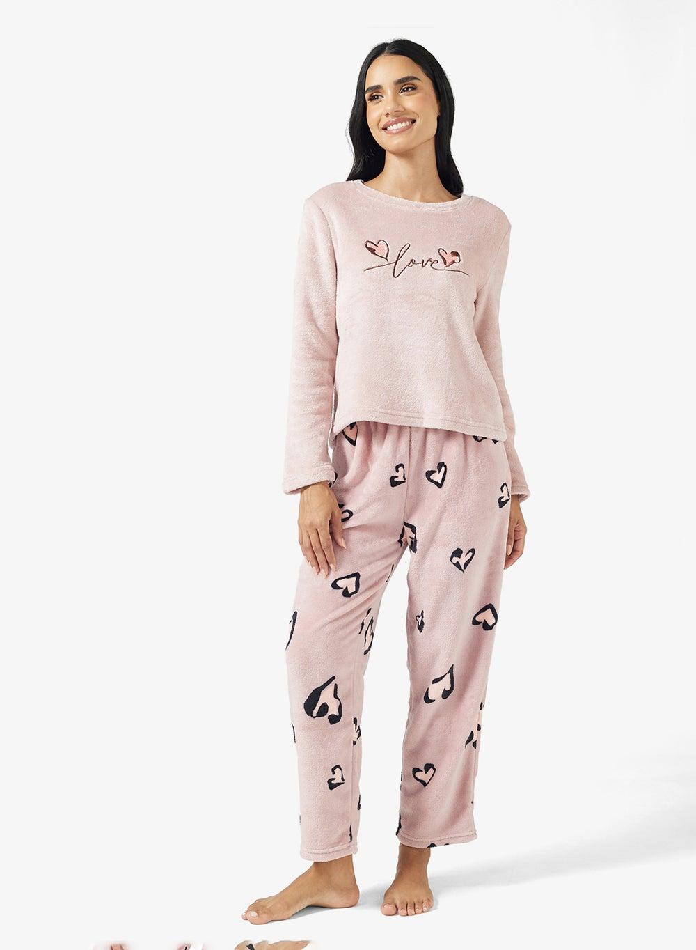 Cozy Fleece Top & Pant Long Pyjama Set - Image 1