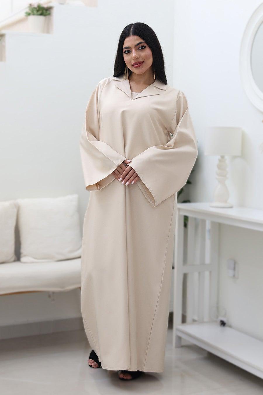 Serene Flow Dress 756 Beige Abaya - Image 1