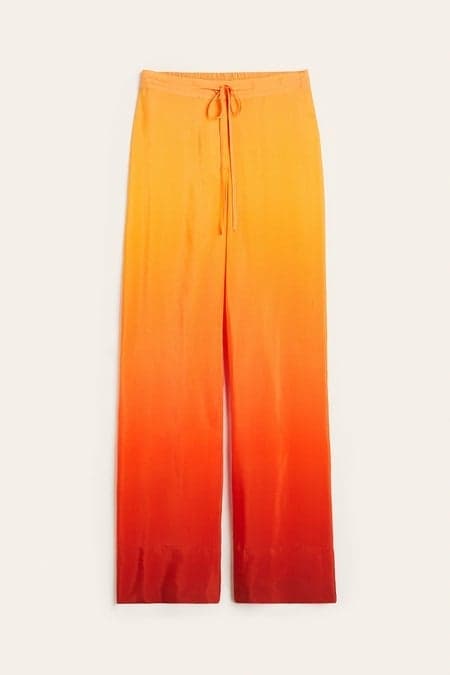 Wide Leg Viscose Trousers with Drawstring Waist - Image 1