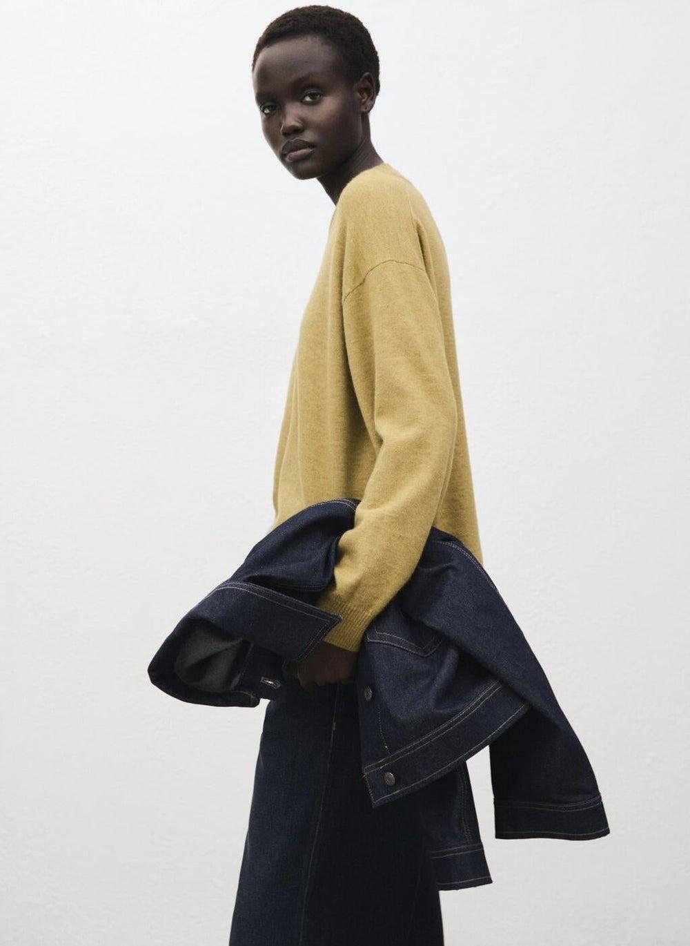Oversized Wool-Mix Sweater with Ribbed Trim - Image 1