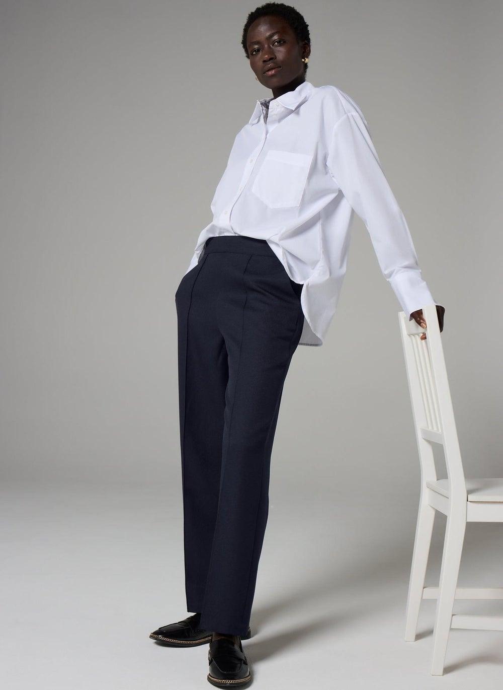 Et Vous Navy Snaffle Straight Fit Trousers - Image 1