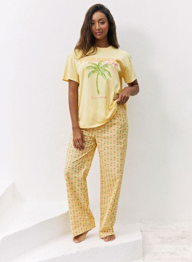 Straight-Leg Patterned Pyjama Pants - Image 1