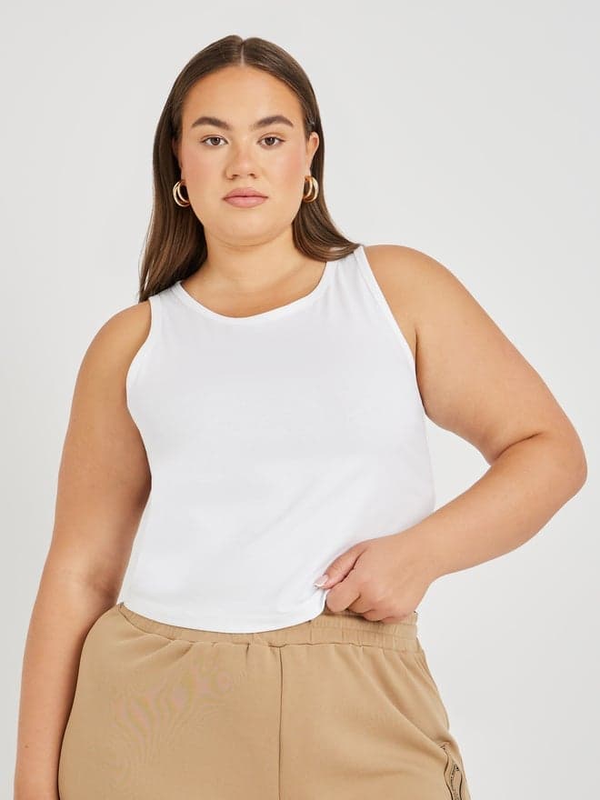 Styli Plus Size Solid Round Neck Tank - Image 1