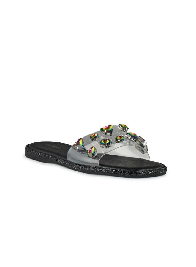 Studded Strap Flat Slides - Image 1