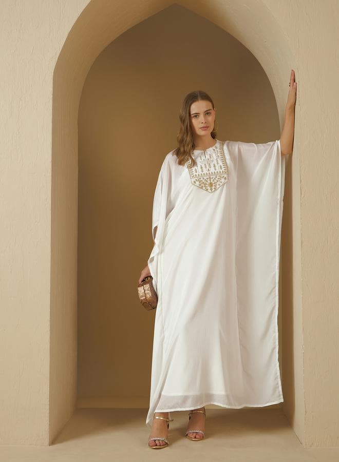 Styli Embroidered Yoke Kaftan with Slip Dress - Image 1
