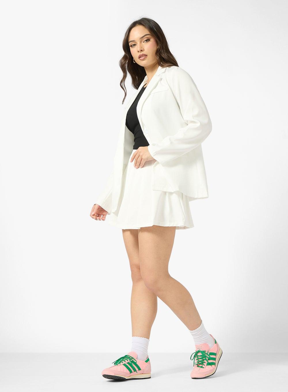 Oversize Tailored Blazer & Pleated Skirt Set - Image 1