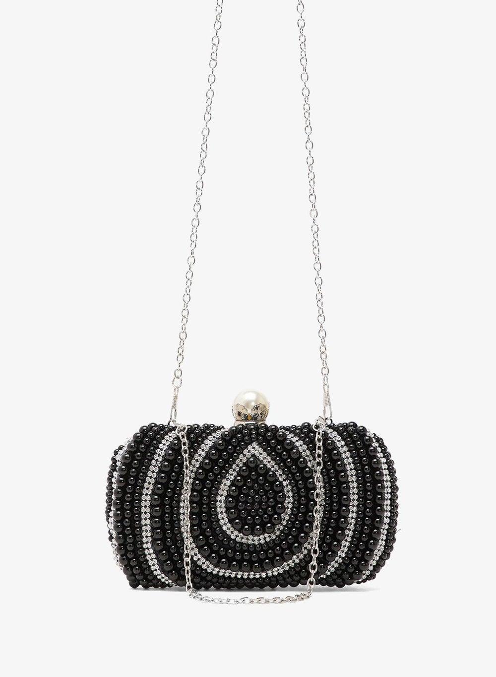 Rhinestone Monochrome Embellished Clutch - Image 1