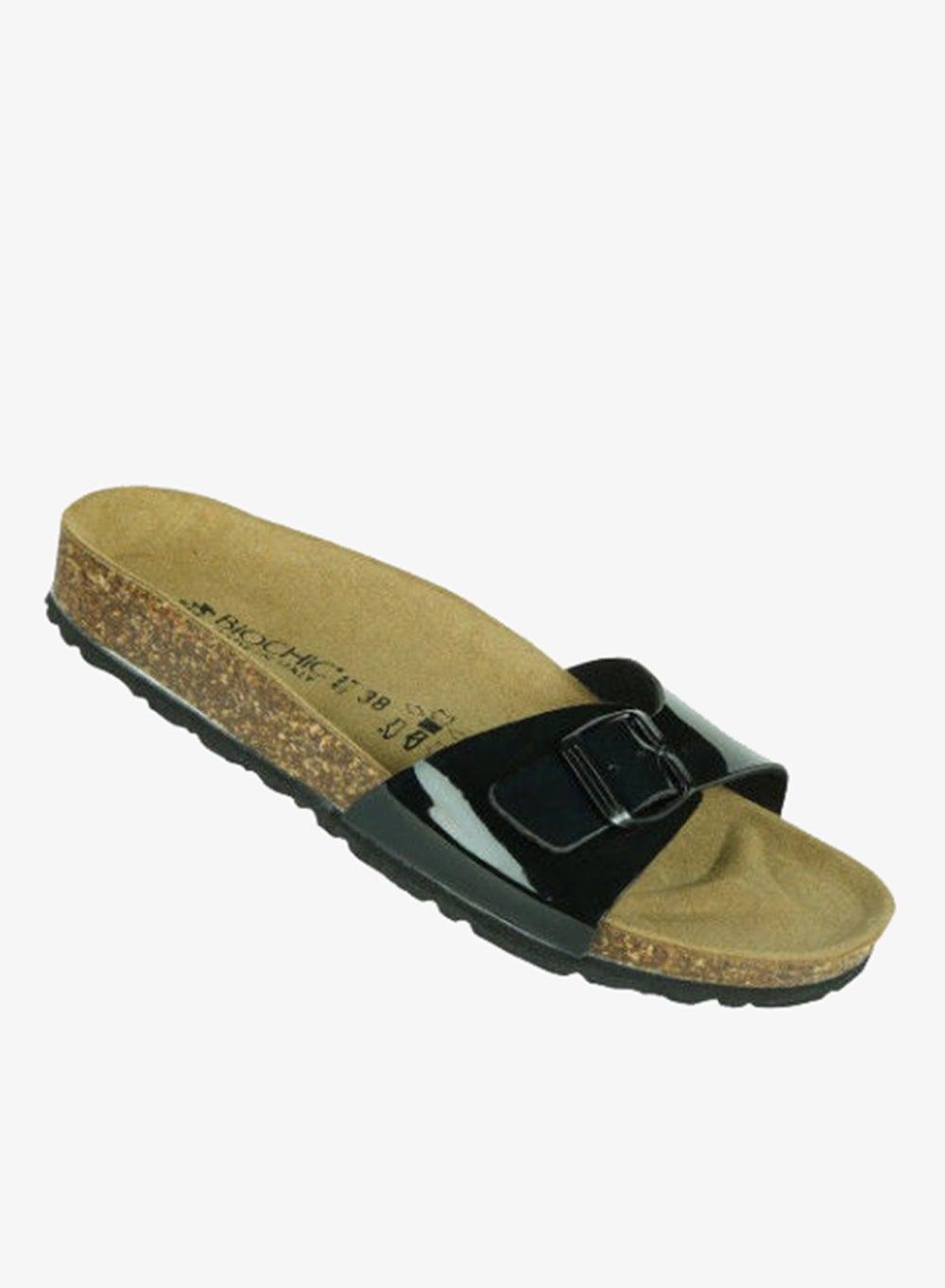 Biochic Ladies Single Strap Sandals 012-480 1837 Black - Image 1