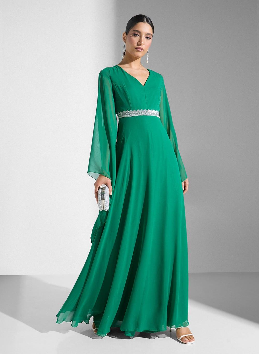 Flared Sleeve Maxi Dress for Women - Image 1