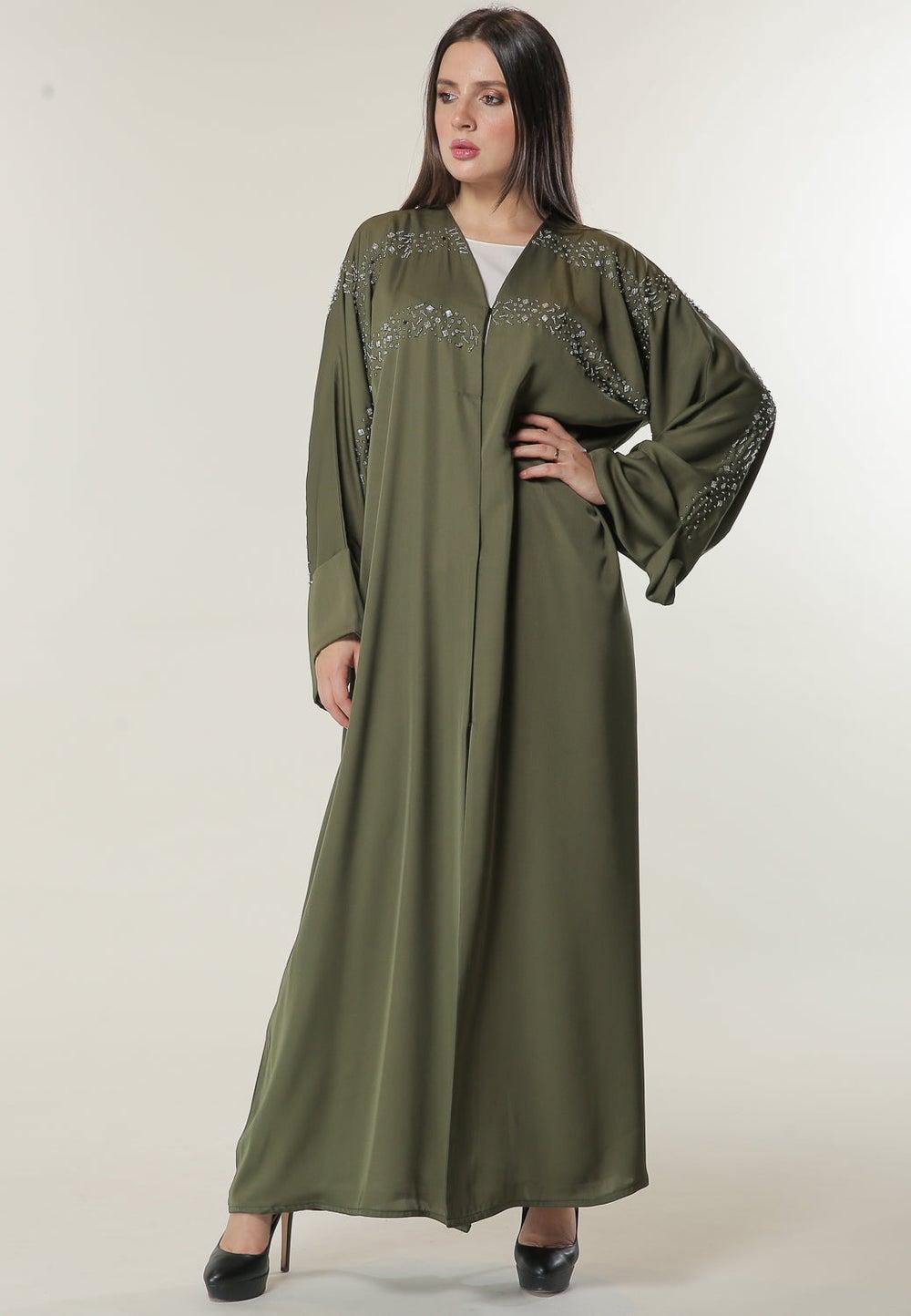 Embellished Flared Sleeve Abaya - Image 1